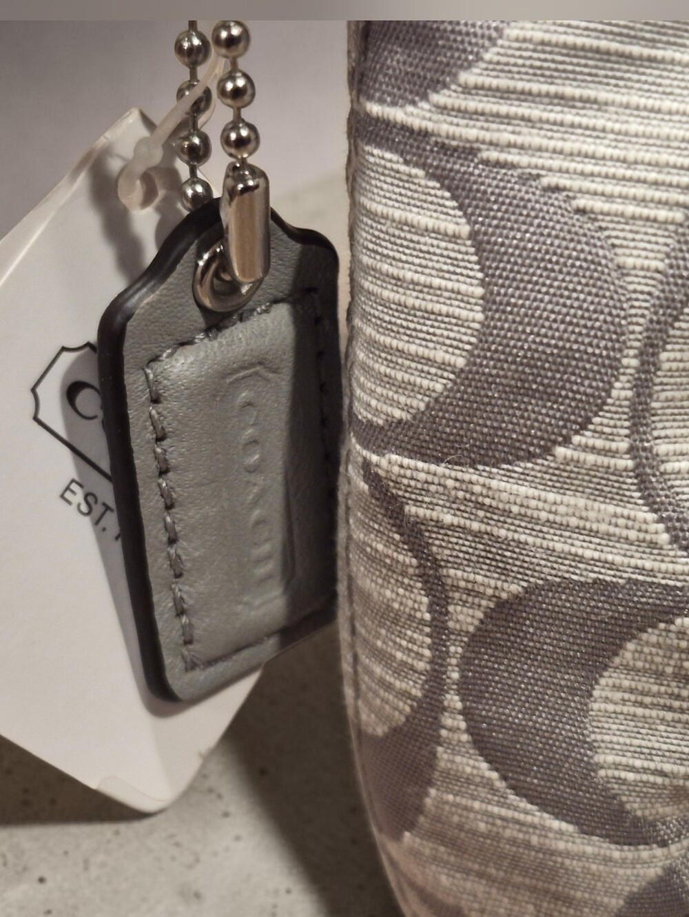 Coach Shantung Pleated Grey Wristlet (F48754) - Picture 3 of 7